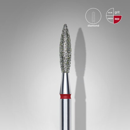 Diamantový brúsny nadstavec Staleks Expert - flame red FA10R023/10