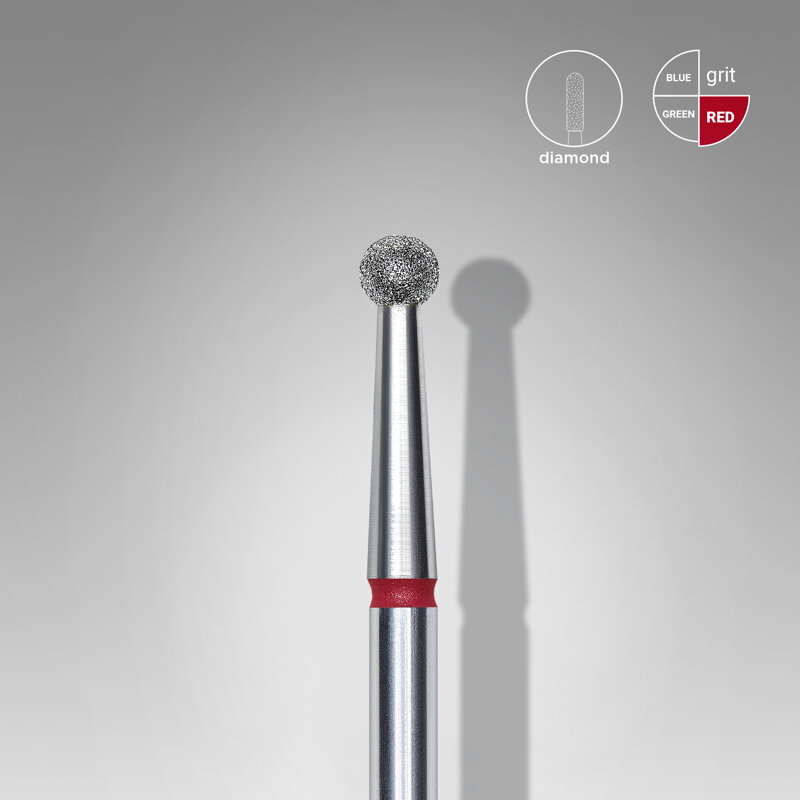 Diamantový brúsny nástavec Staleks Expert - ball red FA01R027