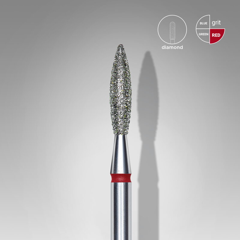 Diamantový brúsny nástavec Staleks Expert - flame red FA10R023/10