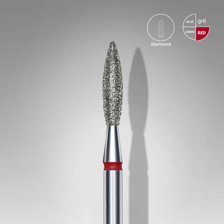 Diamantový brúsny nadstavec Staleks Expert - flame red FA10R023/10